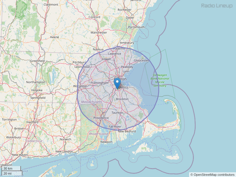 WGBH-FM Coverage Map