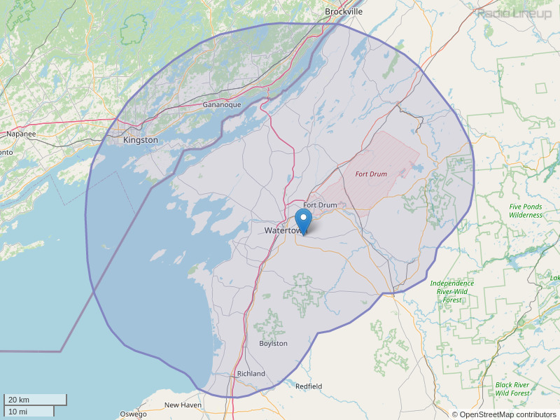 WFRY-FM Coverage Map