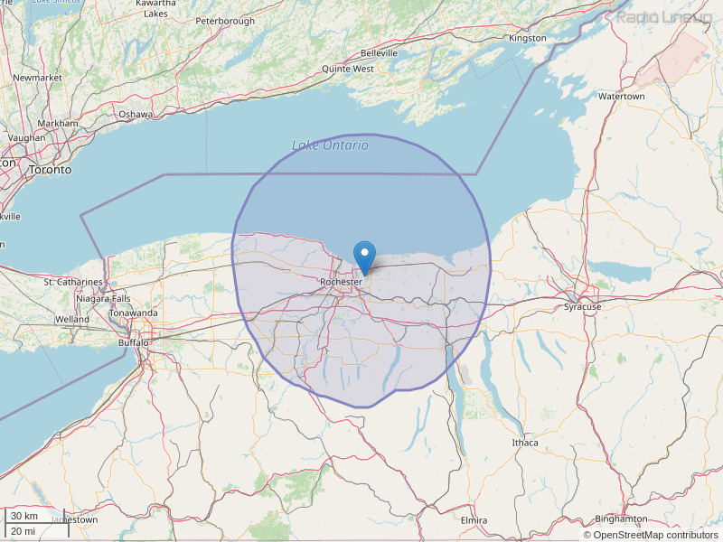 WBEE-FM Coverage Map