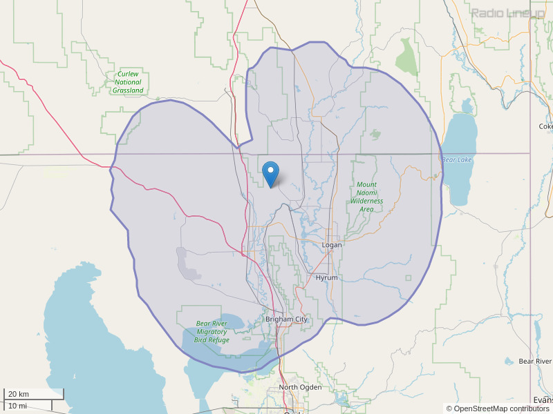 KNKL-FM Coverage Map
