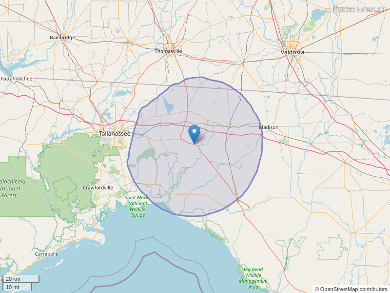WFRF-FM Coverage Map