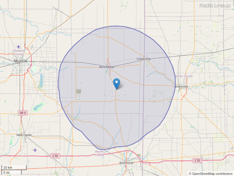 WZZY-FM Coverage Map