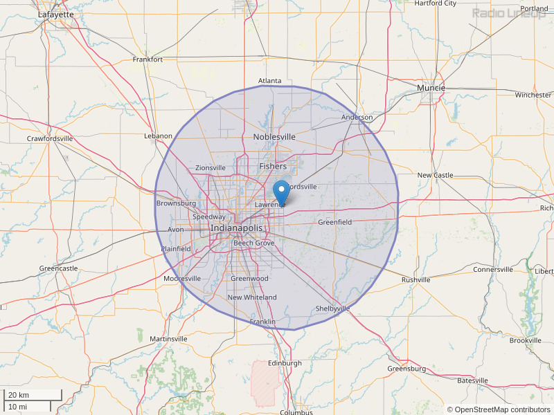 WNDX-FM Coverage Map