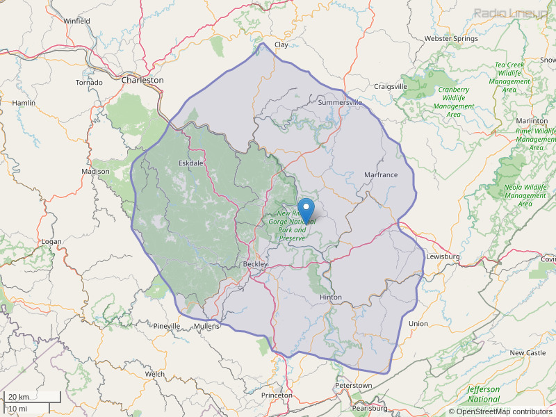 WVBY-FM Coverage Map