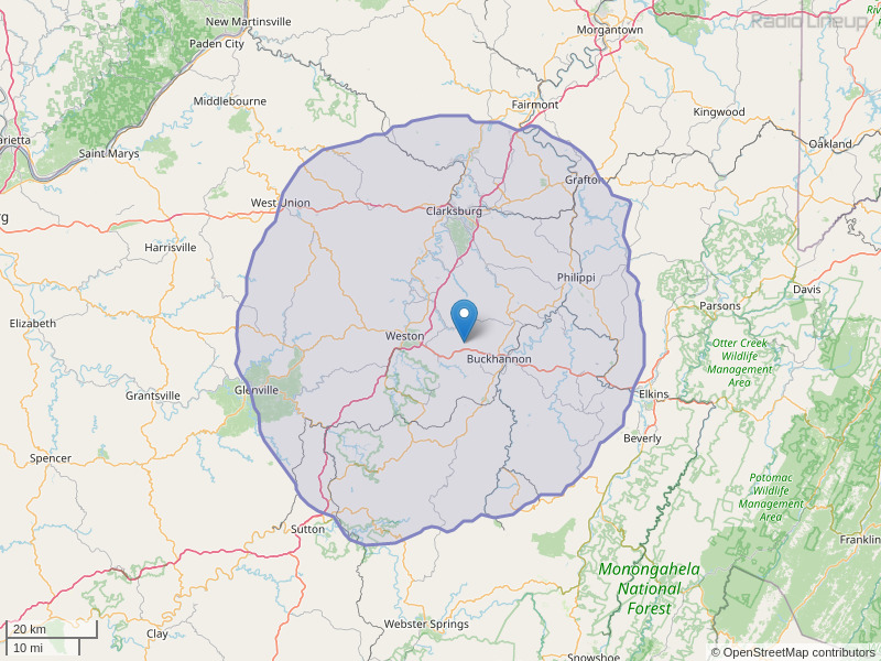 WBTQ-FM Coverage Map