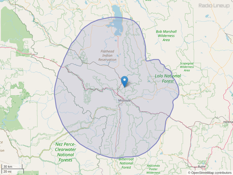 KYSS-FM Coverage Map