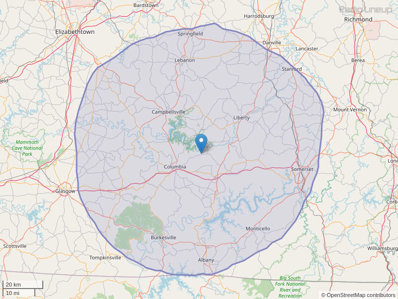WDCL-FM Coverage Map