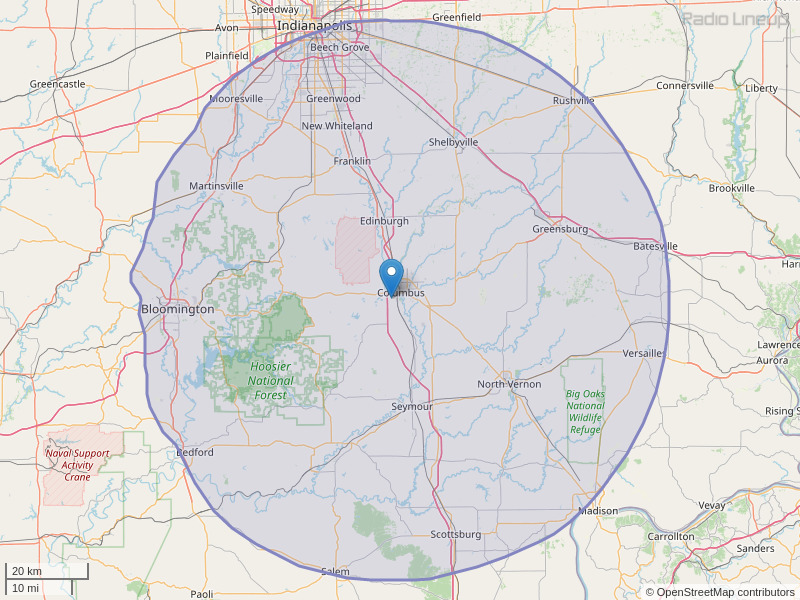 WKKG-FM Coverage Map