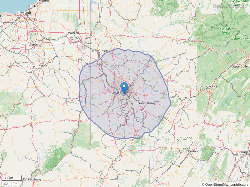 WRRK-FM Coverage Map