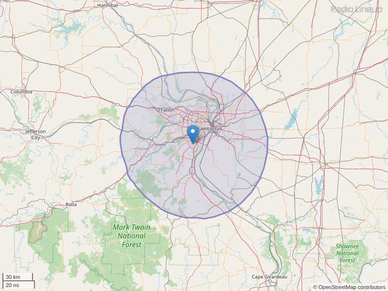 WIL-FM Coverage Map