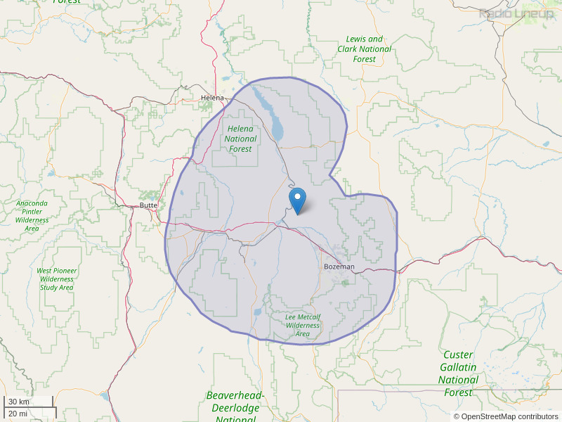 KZMY-FM Coverage Map