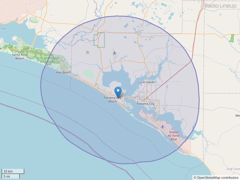 WWLY-FM Coverage Map