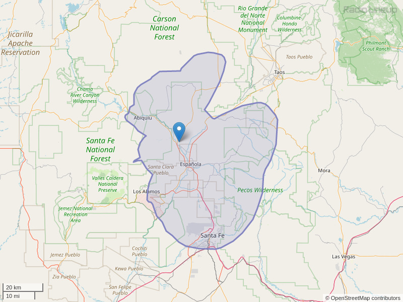 KYBR-FM Coverage Map