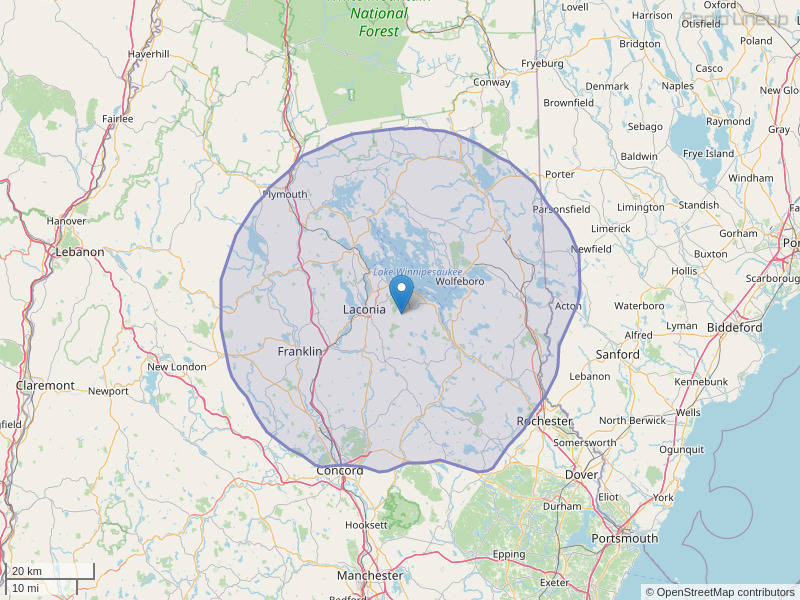 WLNH-FM Coverage Map