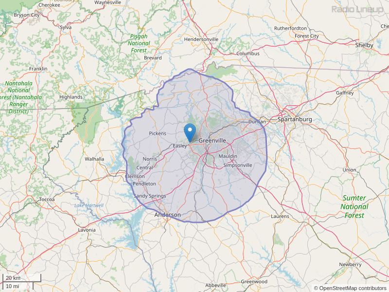 WSHP-FM Coverage Map