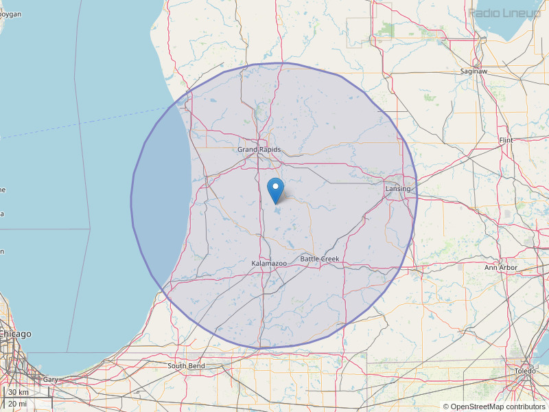 WBCT-FM Coverage Map
