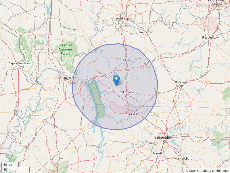 WVVR-FM Coverage Map