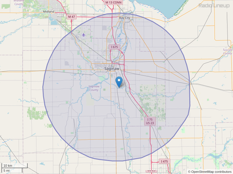 WTLZ-FM Coverage Map