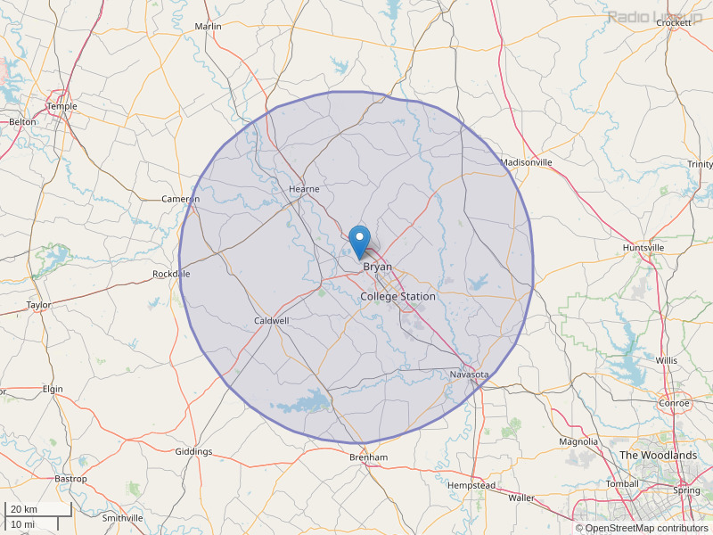 KNDE-FM Coverage Map
