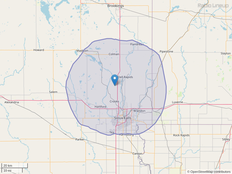 KQSF-FM Coverage Map