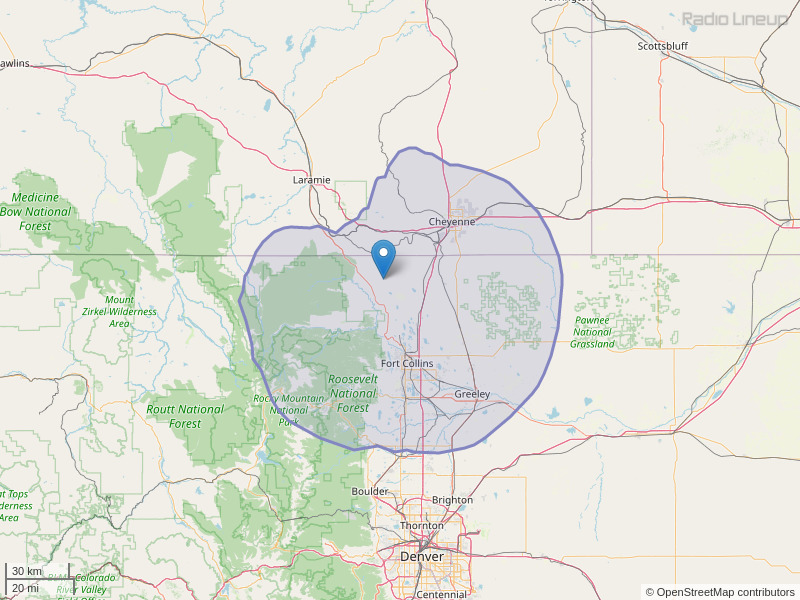 KXBG-FM Coverage Map