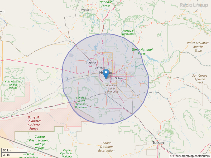 KNIX-FM Coverage Map