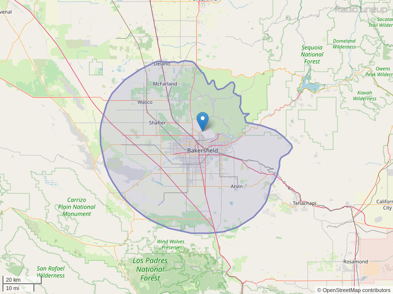 KLLY-FM Coverage Map