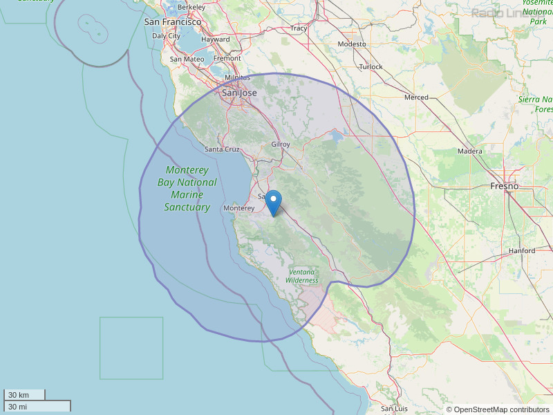 KWAV-FM Coverage Map