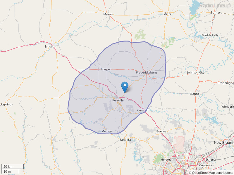 KTXI-FM Coverage Map