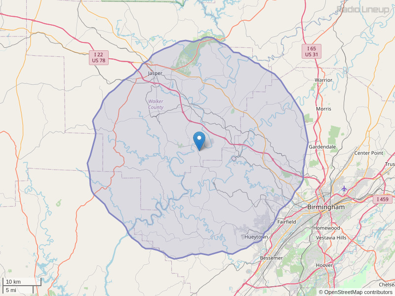 WYDE-FM Coverage Map