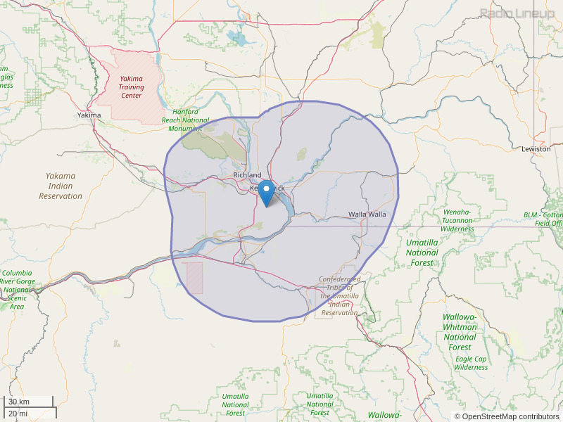 KUJ-FM Coverage Map