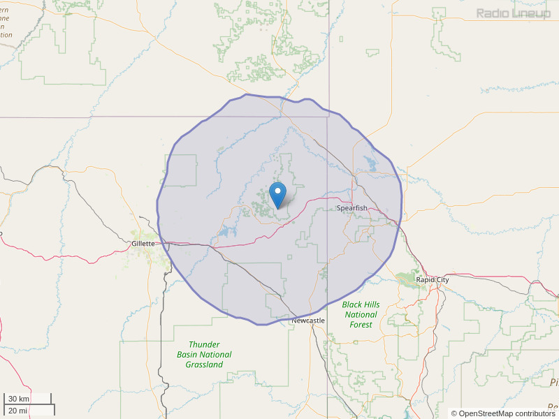 KYDT-FM Coverage Map