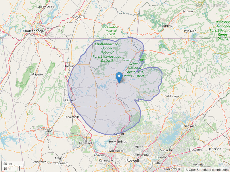 WNSY-FM Coverage Map