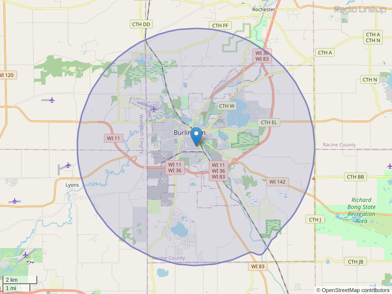WBSD-FM Coverage Map