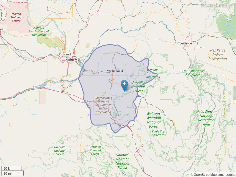KZIU-FM Coverage Map