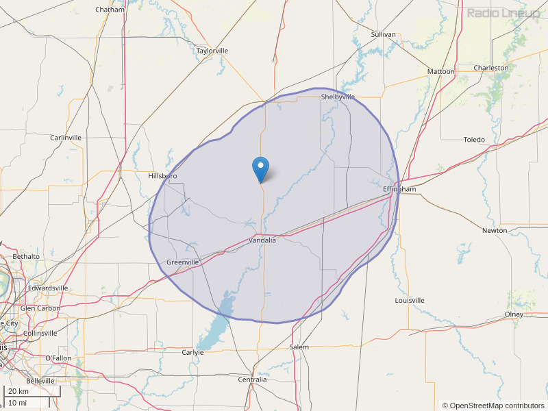 WJLY-FM Coverage Map