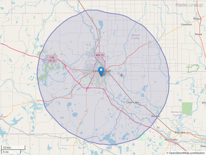KCML-FM Coverage Map