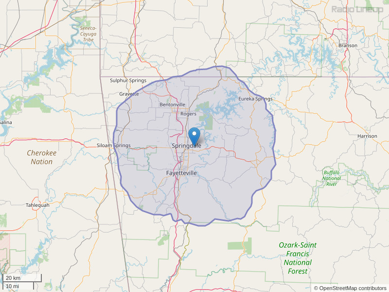 KAYH-FM Coverage Map