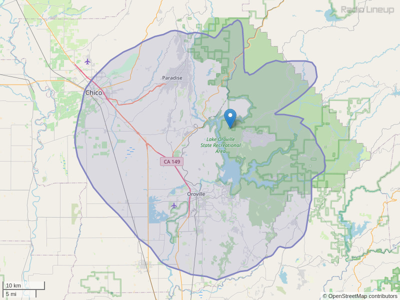 KYIX-FM Coverage Map