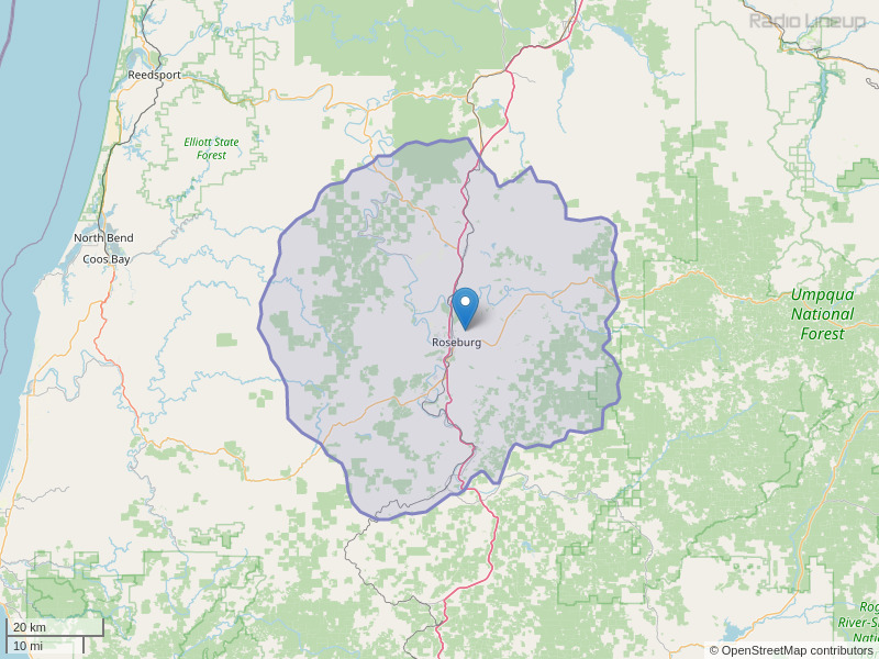 KLOV-FM Coverage Map