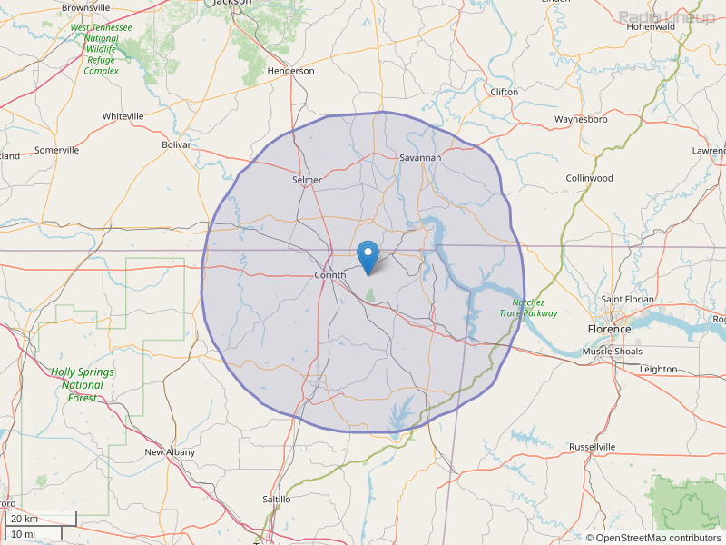 WOWL-FM Coverage Map