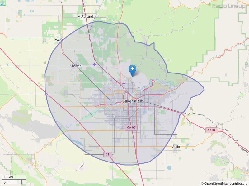 KNZR-FM Coverage Map