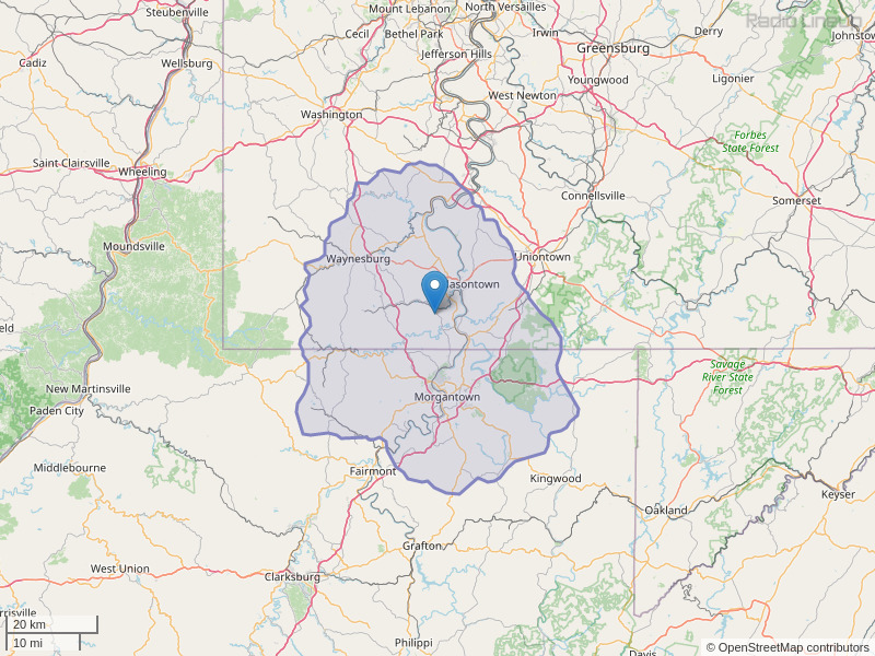 WYFU-FM Coverage Map