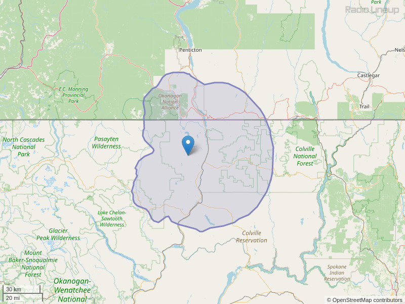 KQWS-FM Coverage Map