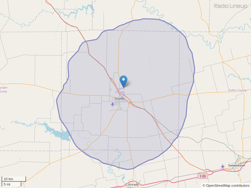 KLYD-FM Coverage Map