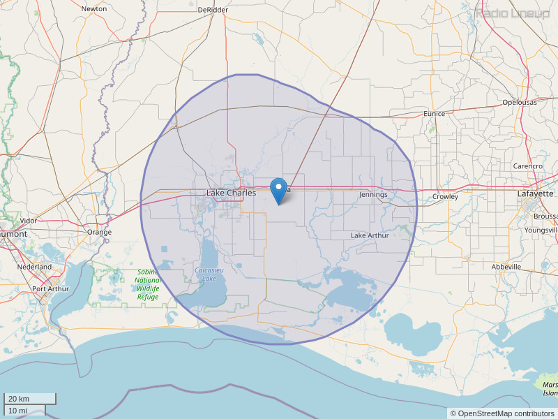 KHLA-FM Coverage Map