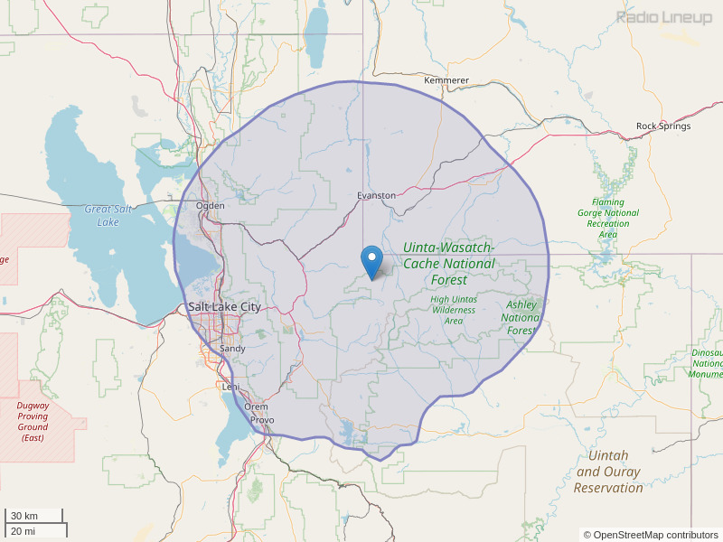 KYMV-FM Coverage Map