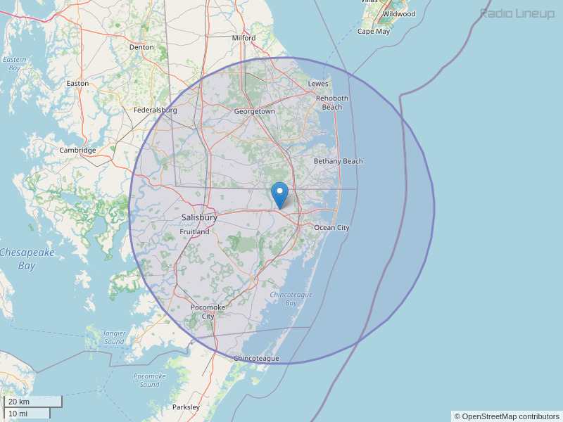 WGBZ-FM Coverage Map