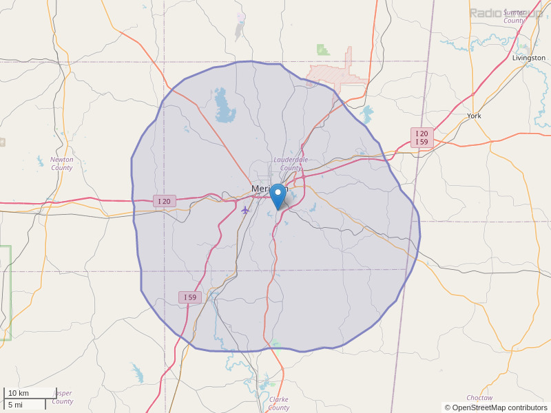 WEXR-FM Coverage Map