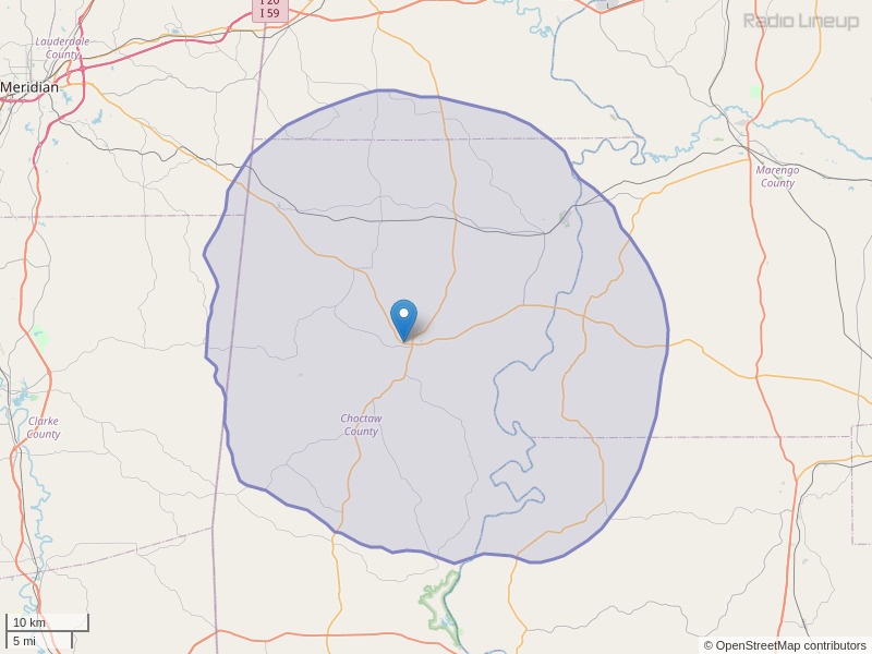 WHSL-FM Coverage Map